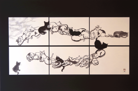 眠るねこたち（60×88cm)