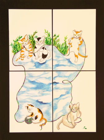 毛糸玉の情景（60×44cm）